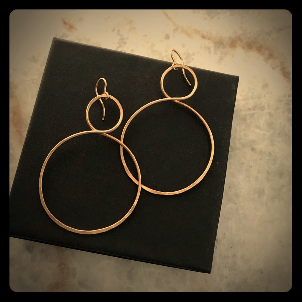 Hammered gold earrings